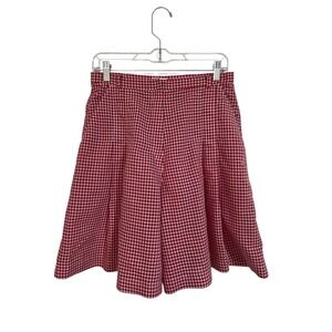 Vintage Leon Levin Red Gingham High Waisted Culottes - Retro 70s/80s Preppy Golf